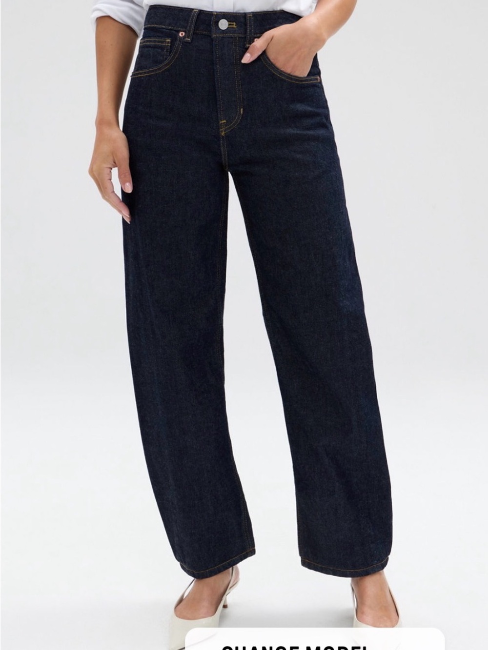Fabletics Dark Indigo barrel- Leg Jeans